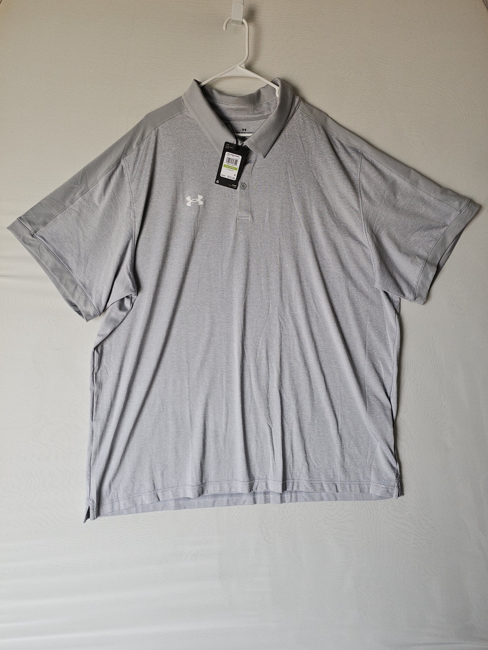 NWT Under Armour Trophy Polo Shirt Men’s Size 5XL Grey Short Sleeve NWT